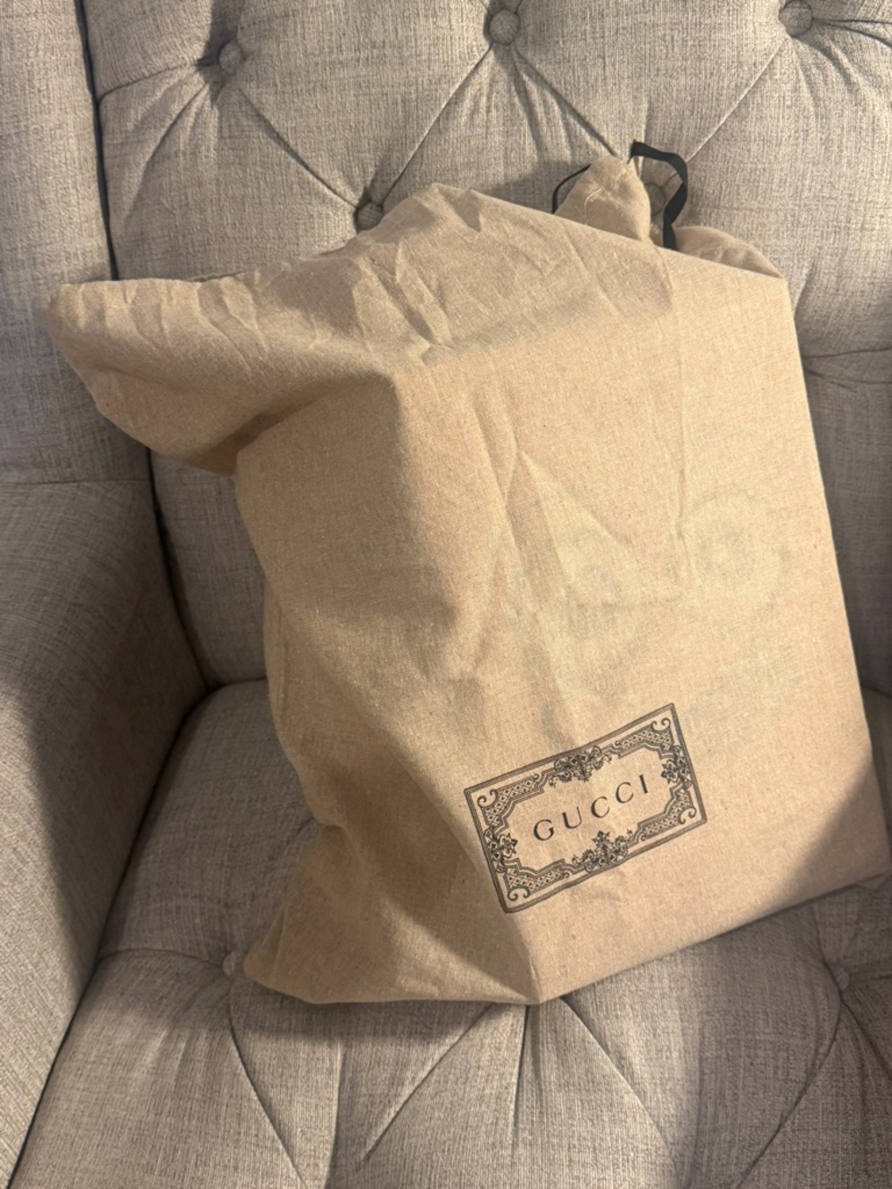 Gucci Dust Drawstring Bag Beige authentic - Picture 10 of 12